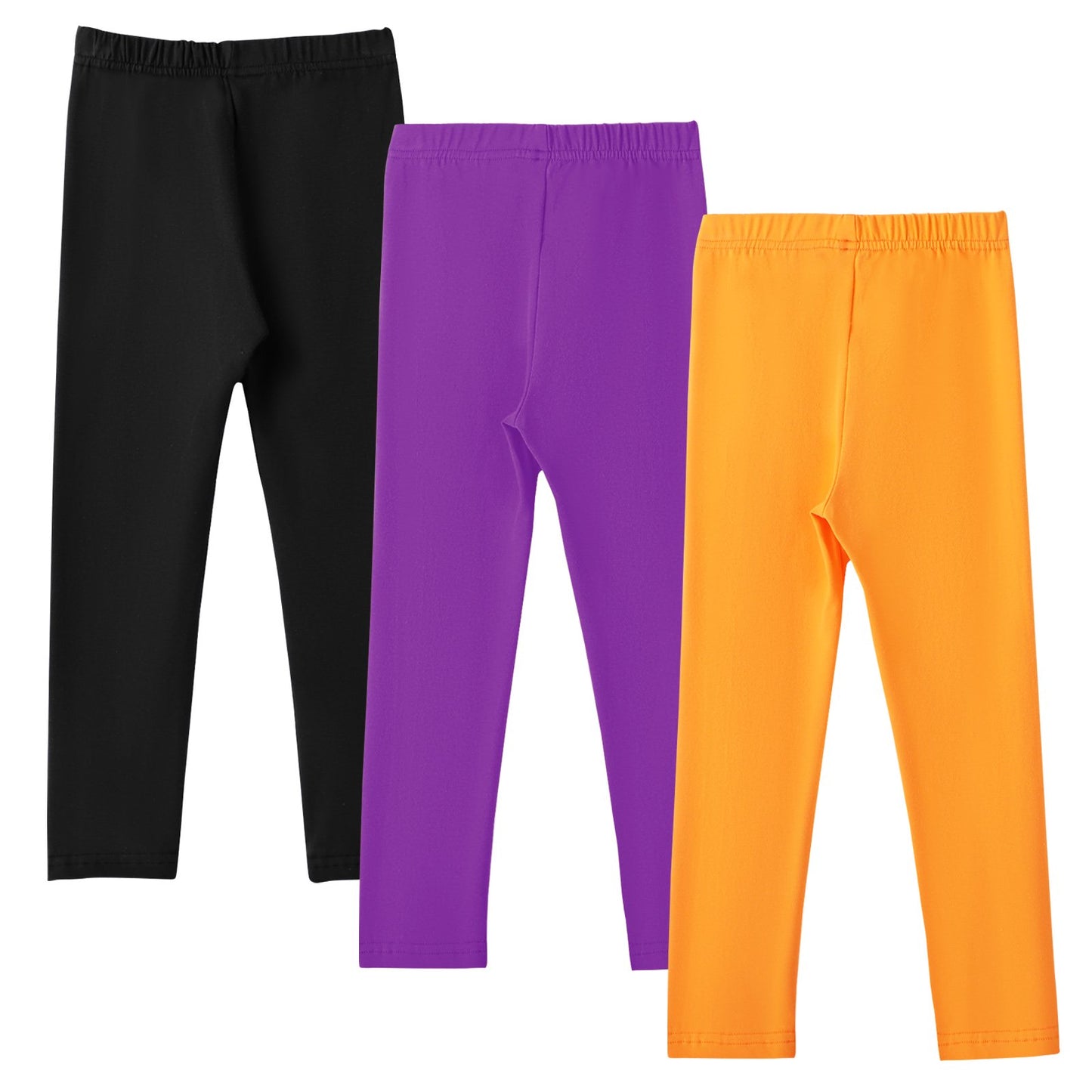 HILEELANG Toddler Kids' Fall & Winter Leggings Ages 1 - 14Y 95% Cotton + 5% Spandex Soft & Skin - Friendly Stretchy & Non - Binding Colors Purple Black Orange