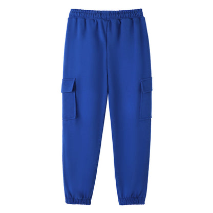 HILEELANG 3-Pack Boys' Sweatpants 5-15 Years Black/Charcoal/Blue Elastic Waist Pants