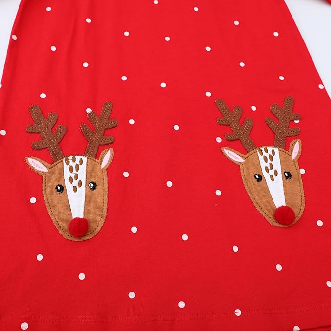 HILEELANG Toddler Girl Christmas Dress Long Sleeve Fall Winter Cotton Casual BasicTunic Shirt Dresses