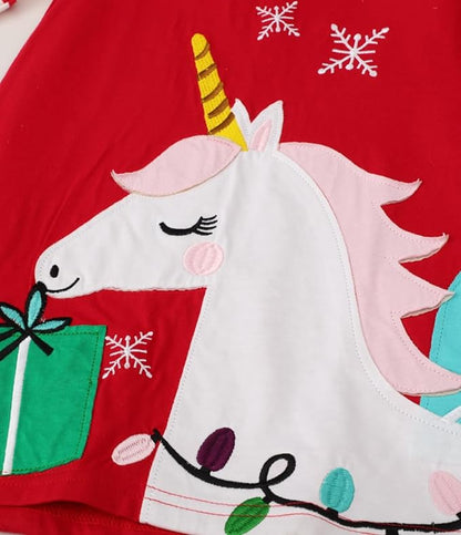 HILEELANG Toddler Girl Christmas Dress Long Sleeve Fall Winter Cotton Casual BasicTunic Shirt Dresses
