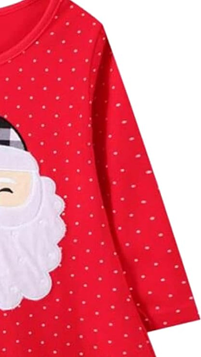 HILEELANG Toddler Girl Christmas Dress Long Sleeve Fall Winter Cotton Casual BasicTunic Shirt Dresses