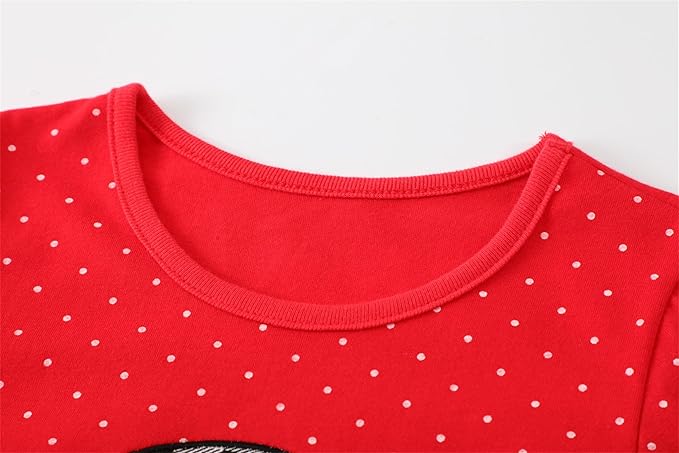 HILEELANG Toddler Girl Christmas Dress Long Sleeve Fall Winter Cotton Casual BasicTunic Shirt Dresses
