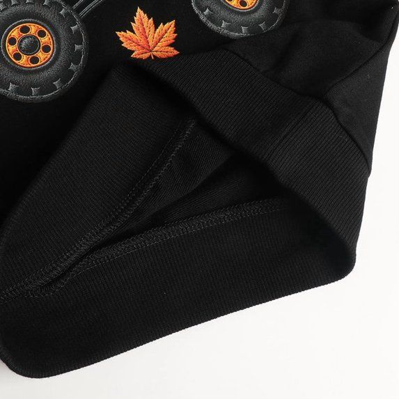 HILEELANG Toddler Boys Halloween Pumpkin Truck Graphic Sweatshirt, Long Sleeve Crewneck Pullover Top, Sizes 2-7 Years